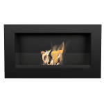 kratki golf cheminée Bio- sfeerhaard avec plaque de verre "1m"