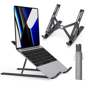 Support en Aluminium Pour PC Portable Tablette iPad MacBook Bureau Pliable Solide Réglable