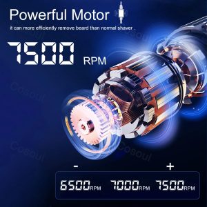 Kemei km 2026 Rasoir électrique rechargeable, coupe-barbe des hommes